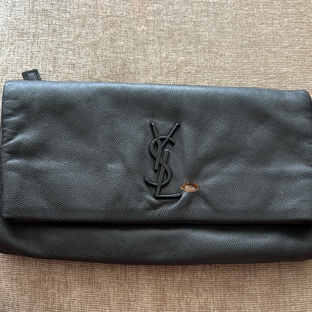 Yves Saint Laurent Black Clutch Minimalist Design